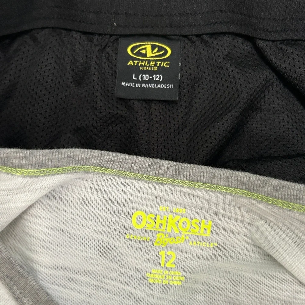 Athletic Works OshKosh Jogger Shirt Set Kids 10-12 Black Blue Casual Activewear